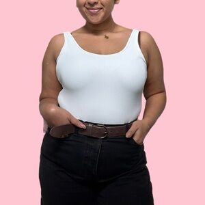 ✨ abercrombie & fitch ribbed scoopneck bodysuit - white ✨